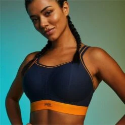 Panache Sport Wirefree Sports Bra - Navy/Orange