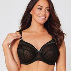 Glamorise Elegance Underwired Lace Bra - Black