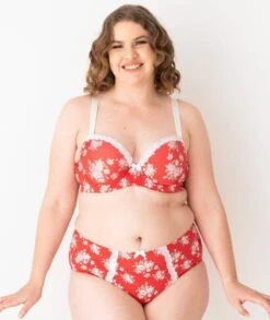 Lady Emprezz Shirley High Rise Brief - Red Vintage -BRASTOGO Sales lady emprezz shirley high rise brief red vintage 2