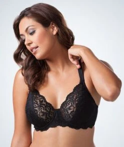 Leading Lady Scalloped Lace Underwired Bra - Black -BRASTOGO Sales leading lady 5044 scalloped lace underwired bra black 1