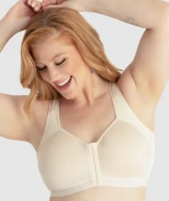 Leading Lady Lillian Back Smoothing Front Close Wirefree Bra - Whisper Nude