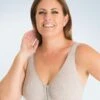 Leading Lady The Meryl Cotton Front Opening Wirefree Leisure Bra - Grey -BRASTOGO Sales leading lady the meryl cotton front opening wirefree leisure bra grey