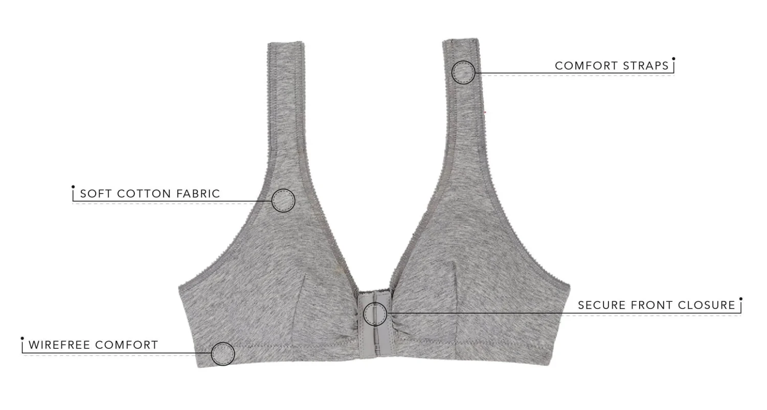 Leading Lady The Meryl Cotton Front Opening Wirefree Leisure Bra - Warm Taupe 7 Leading Lady The Meryl Cotton Front Opening Wirefree Leisure Bra - Warm Taupe - Image 5
