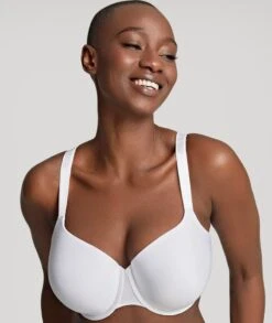 Panache Porcelain Elan Moulded Underwired T-Shirt Bra - White -BRASTOGO Sales panache 7321 porcelain elan moulded underwired t shirt bra white
