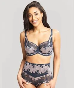 Panache Clara High Waist Brief - Navy Pearl -BRASTOGO Sales panache clara high waist brief navy pearl2