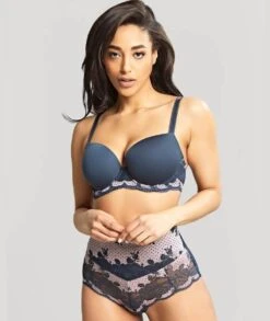 Panache Clara Moulded Sweetheart Underwire Bra - Navy Pearl -BRASTOGO Sales panache clara moulded sweetheart underwire bra navy pearl4