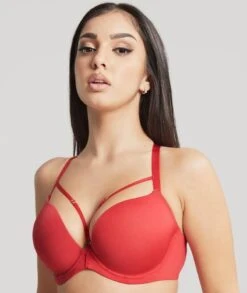 Panache Faith Amour Moulded Plunge Bra - Scarlet -BRASTOGO Sales panache faith amour moulded plunge bra scarlett11
