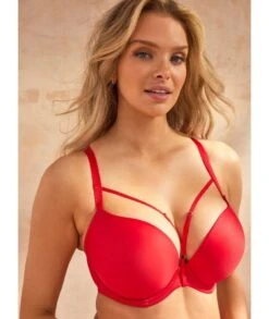 Panache Faith Amour Moulded Plunge Bra - Scarlet -BRASTOGO Sales panache faith amour moulded plunge bra scarlett4
