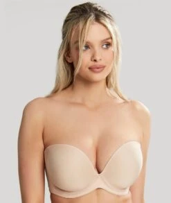 Panache Faith Moulded Plunge Strapless Bra - Latte