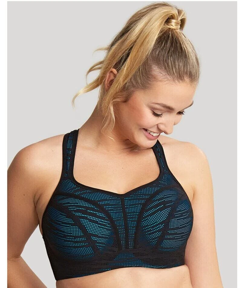 Panache Sport Underwired Sports Bra - Black/Aqua 6 Panache Sport Underwired Sports Bra - Black/Aqua - Image 4