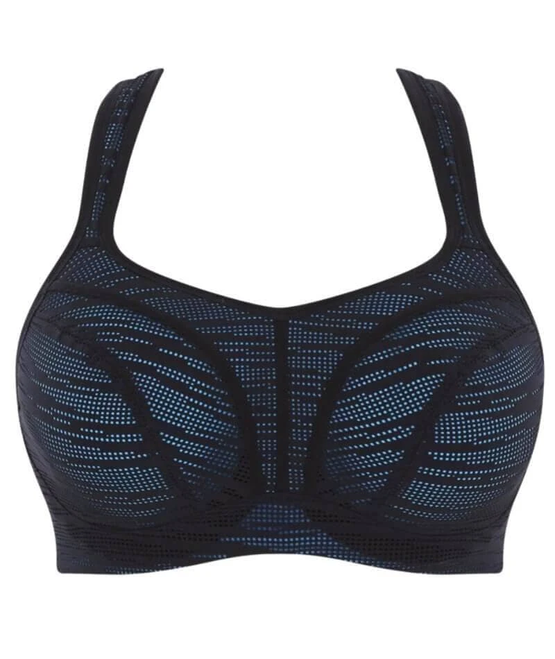 Panache Sport Underwired Sports Bra - Black/Aqua 5 Panache Sport Underwired Sports Bra - Black/Aqua - Image 3