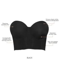Parfait Elissa Seamless Underwire Padded Longline Strapless Bra - Black -BRASTOGO Sales parfait elissa seamless underwire padded longline strapless bra black4