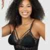 Parfait Mia Wirefree Longline Padded Lace Bralette - Black -BRASTOGO Sales parfait mia wire free longline padded lace bralette black