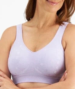 Playtex Comfort Revolution Contour Dot Wirefree 2 Pack Bra - White/Misty Dot -BRASTOGO Sales playtex comfort revolution contour dot wire free 2 pack bra white misty dot 3