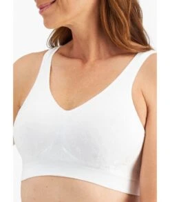 Playtex Comfort Revolution Contour Dot Wirefree 2 Pack Bra - White/Misty Dot -BRASTOGO Sales playtex comfort revolution contour dot wire free 2 pack bra white misty dot 4