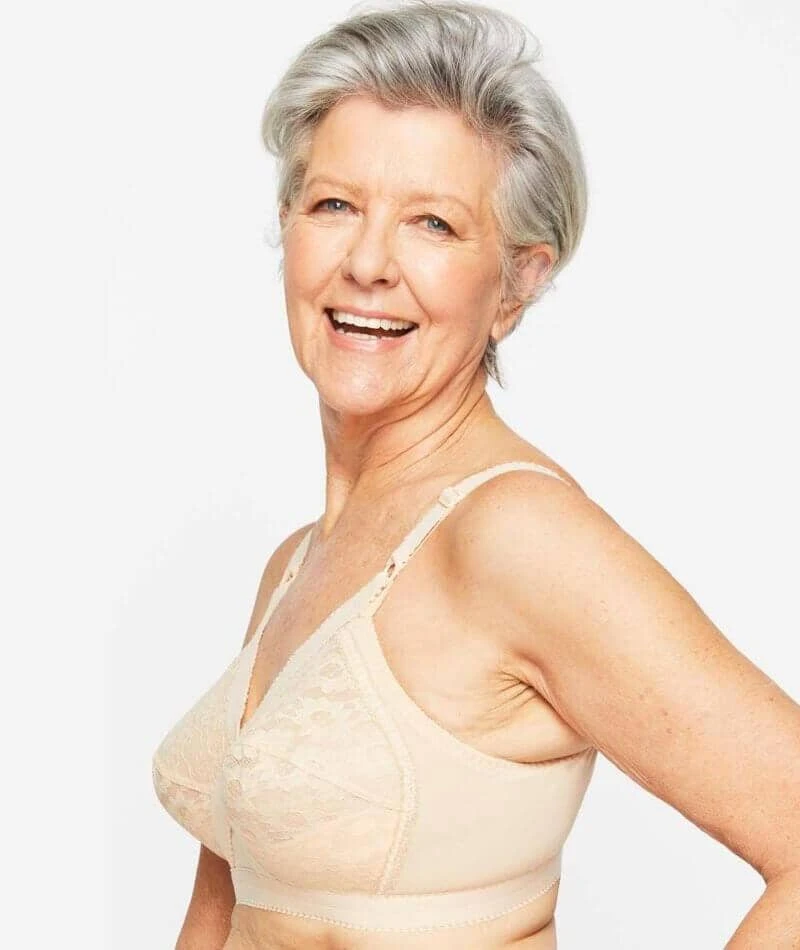 Playtex 18 Hour Cross Your Heart Wire-Free Lace Bra - Beige 5 Playtex 18 Hour Cross Your Heart Wire-Free Lace Bra - Beige - Image 3