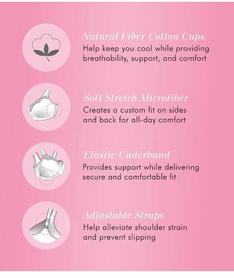 Exquisite Form Fully Cotton Soft Cup Wirefree Bra With Lace - White 7 Exquisite Form Fully Cotton Soft Cup Wirefree Bra With Lace - White - Image 5