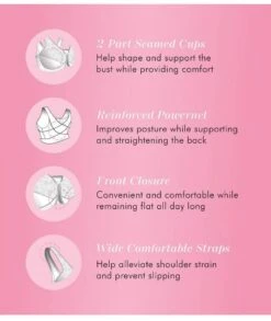 Exquisite Form Fully Front Close Wirefree Posture Bra With Lace - White -BRASTOGO Sales products exquisite 5100565 front opening non underwired nylon posture bra white 1 1