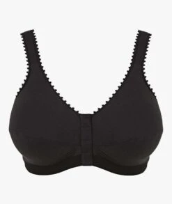 Royce Comfi-Bra Non-Underwired Front-Opening Cotton Bra - Black -BRASTOGO Sales royce 1010 comfi bra non underwired front opening cotton bra 2