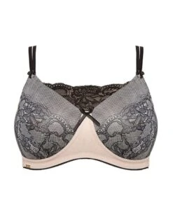 Royce Luella Printed Lace Support Bra - Black/Pink -BRASTOGO Sales royce luella printed lace support bra black pink 4