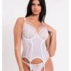 Scantilly Fascinate Plunge Basque - White -BRASTOGO Sales scantilly fascinate plunge basque white 01