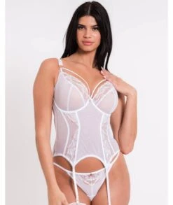 BRASTOGO Sales 42 Scantilly Fascinate Plunge Basque - White