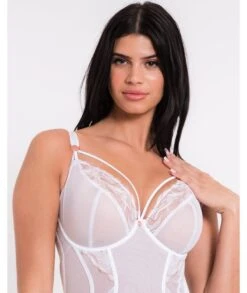 Scantilly Fascinate Plunge Basque - White -BRASTOGO Sales scantilly fascinate plunge basque white 03
