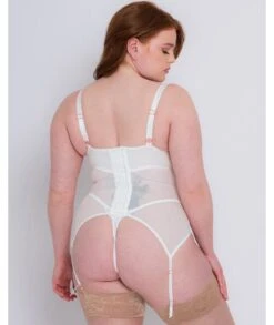 Scantilly Fascinate Plunge Basque - White -BRASTOGO Sales scantilly fascinate plunge basque white 2