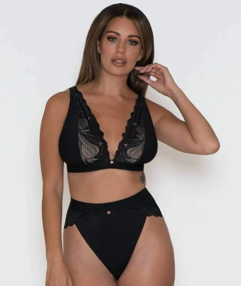 Scantilly Indulgence Wirefree Bralette - Black/Latte 11 Scantilly Indulgence Wirefree Bralette - Black/Latte - Image 9