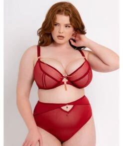 Scantilly Unchained Plunge Bra - Deep Red -BRASTOGO Sales scantilly unchained plunge bra deep red 2
