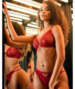 Scantilly Unchained Plunge Bra - Deep Red -BRASTOGO Sales scantilly unchained plunge bra deep red 8
