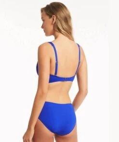 Sea Level Eco Essentials Cross Front Bikini Top - Cobalt -BRASTOGO Sales sea level eco essentials cross front bikini top cobalt 3