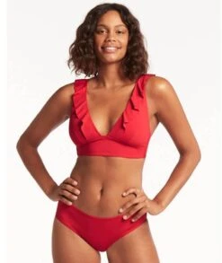 Sea Level Eco Essentials Hipster Bikini Brief - Red -BRASTOGO Sales sea level eco essentials hipster bikini brief red 4