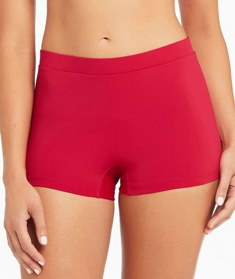 Sea Level Eco Essentials Katie Boyleg Swim Pant - Red 3 Sea Level Eco Essentials Katie Boyleg Swim Pant - Red