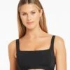 Sea Level Eco Essentials Square Neck Bikini Top - Black -BRASTOGO Sales sea level eco essentials square neck bikini top black 1