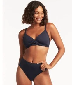 Sea Level Eco Essentials Twist Front DD-E Cup Bikini Top - Night Sky -BRASTOGO Sales sea level eco essentials twist front dd e cup bikini top night sky 2