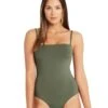 Sea Level Eco Essentials Bandeau One Piece Swimsuit - Khaki -BRASTOGO Sales sea level essentials bandeau one piece swimsuit khaki 3