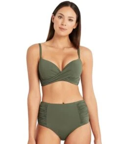 Sea Level Eco Essentials Cross Front Moulded Underwire D-DD Cup Bikini Top - Khaki -BRASTOGO Sales sea level essentials cross front moulded underwire d dd cup bikini top khaki 8