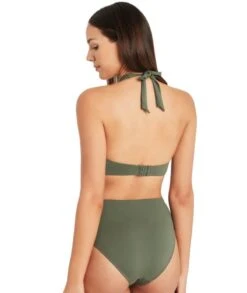 Sea Level Eco Essentials D-DD Cup Halter Bikini Top - Khaki -BRASTOGO Sales sea level essentials d dd cup halter bikini top khaki