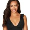 Sea Level Essentials Frill Bikini Top - Black -BRASTOGO Sales sea level essentials frill bikini top black 1