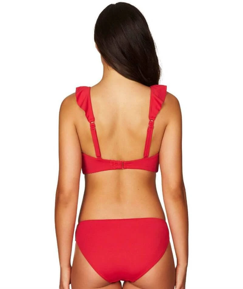 Sea Level Essentials Frill Bikini Top - Red 7 Sea Level Essentials Frill Bikini Top - Red - Image 5