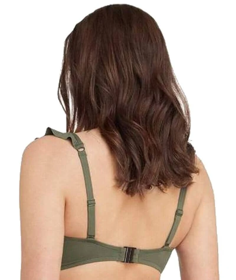 Sea Level Eco Essentials Frill F Cup Underwire Bikini Top - Khaki 4 Sea Level Eco Essentials Frill F Cup Underwire Bikini Top - Khaki - Image 2