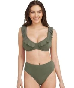 Sea Level Eco Essentials Frill F Cup Underwire Bikini Top - Khaki 10 Sea Level Eco Essentials Frill F Cup Underwire Bikini Top - Khaki -BRASTOGO Sales sea level essentials frill underwire bikini top khaki 6