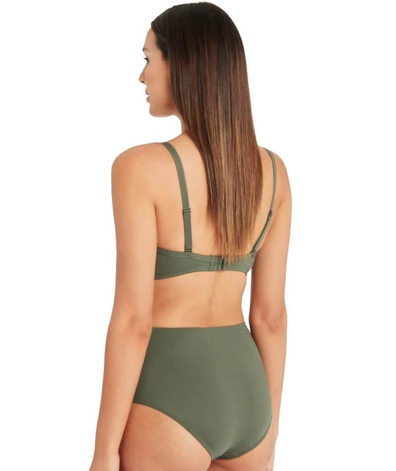 Sea Level Eco Essentials Gathered Side High Waist Brief - Khaki 8 Sea Level Eco Essentials Gathered Side High Waist Brief - Khaki - Image 6