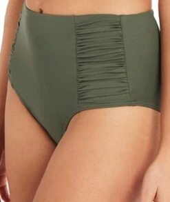 Sea Level Eco Essentials Gathered Side High Waist Brief - Khaki 13 Sea Level Eco Essentials Gathered Side High Waist Brief - Khaki -BRASTOGO Sales sea level essentials gathered side high waist brief khaki 3