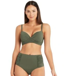 Sea Level Eco Essentials Gathered Side High Waist Brief - Khaki 16 Sea Level Eco Essentials Gathered Side High Waist Brief - Khaki -BRASTOGO Sales sea level essentials gathered side high waist brief khaki 4