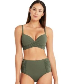 Sea Level Eco Essentials Gathered Side High Waist Brief - Khaki 14 Sea Level Eco Essentials Gathered Side High Waist Brief - Khaki -BRASTOGO Sales sea level essentials gathered side high waist brief khaki 6