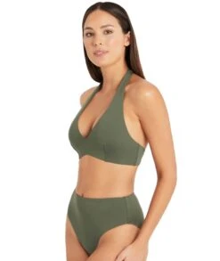 Sea Level Eco Essentials Retro High Waist Bikini Brief - Khaki 17 Sea Level Eco Essentials Retro High Waist Bikini Brief - Khaki -BRASTOGO Sales sea level essentials retro high waist bikini brief khaki 6