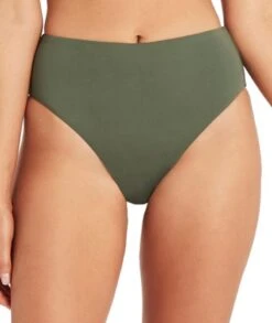 Sea Level Eco Essentials Retro High Waist Bikini Brief - Khaki 12 Sea Level Eco Essentials Retro High Waist Bikini Brief - Khaki -BRASTOGO Sales sea level essentials retro high waist bikini brief khaki 7