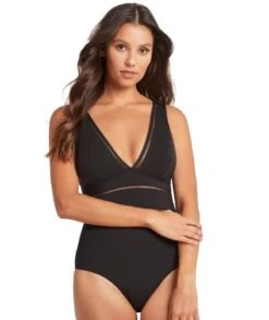 Sea Level Essentials Spliced B-DD Cup One Piece Swimsuit - Black 9 Sea Level Essentials Spliced B-DD Cup One Piece Swimsuit - Black -BRASTOGO Sales sea level essentials spliced b d cup one piece swimsuit black 03